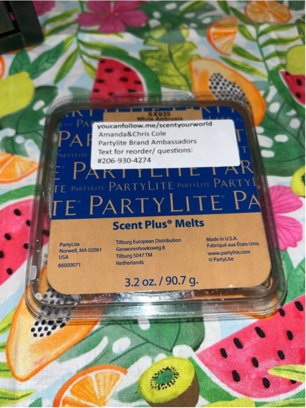 PARTYLITE WHITE AMBROSIA FRESH COASTAL OCEAN WAX MELTS TartsCUBE SPRING WARMER